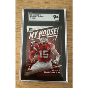 2020 Donruss Optic MH-2 Patrick Mahomes II My House, SGC 9 KC Chiefs Football